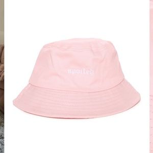 Pink “spoiled” bucket hat from fashion nova